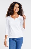 Tee-shirt brodé manches 3/4
