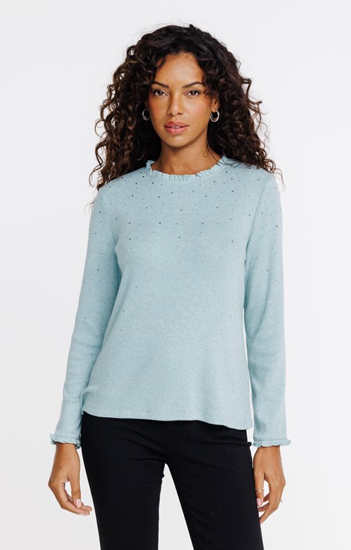 Tee-shirt uni à strass