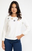 Tee-shirt brodé manches longues