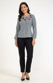 Tee-shirt brodé manches longues