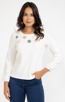 Tee-shirt brodé manches longues