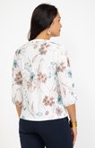 Tee-shirt 3/4 imprimé avec col mao