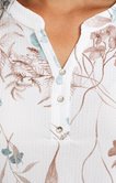 Tee-shirt 3/4 imprimé avec col mao