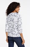 Tee-shirt 3/4 imprimé col mao