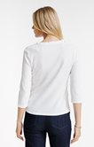 Tee-shirt 3/4 avec col mao et broderie