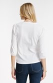 Tee-shirt 3/4 avec broderie et col mao