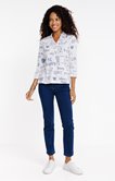 Tee-shirt 3/4 imprimé avec col polo