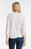 Tee-shirt 3/4 à pois et col mao