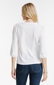 Tee-shirt 3/4 avec broderie et col mao