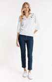 Tee-shirt 3/4 avec broderie et col mao