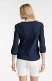 Tee-shirt 3/4 avec broderie et col mao