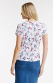 Tee-shirt imprimé avec col mao