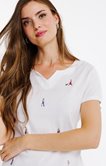 Tee-shirt imprimé avec col mao