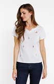 Tee-shirt imprimé avec col mao