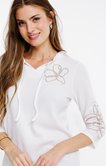 Tee-shirt 3/4 avec broderie