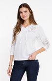 Tee-shirt 3/4 avec broderie