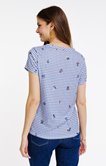 Tee-shirt imprimé col mao