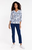 Tee-shirt manches 3/4 imprimé col mao