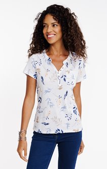 Tee-shirt imprimé col mao