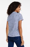 Tee-shirt rayé et imprimé col polo