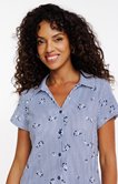 Tee-shirt rayé et imprimé col polo