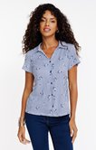 Tee-shirt rayé et imprimé col polo