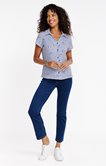 Tee-shirt rayé et imprimé col polo