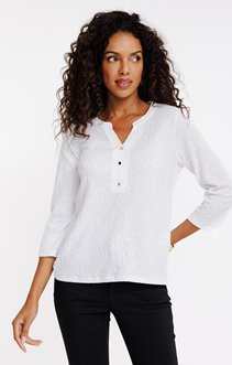 Tee-shirt manches 3/4 avec col mao