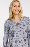 Tee-shirt imprimé arty col mao
