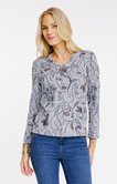 Tee-shirt imprimé arty col mao