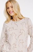 Tee-shirt imprimé chat col bateau
