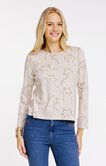 Tee-shirt imprimé chat col bateau