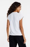Tee-shirt brodé col mao