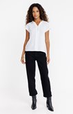 Tee-shirt brodé col mao