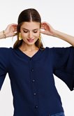 Tee-shirt uni avec col v