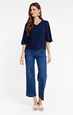 Tee-shirt uni avec col v