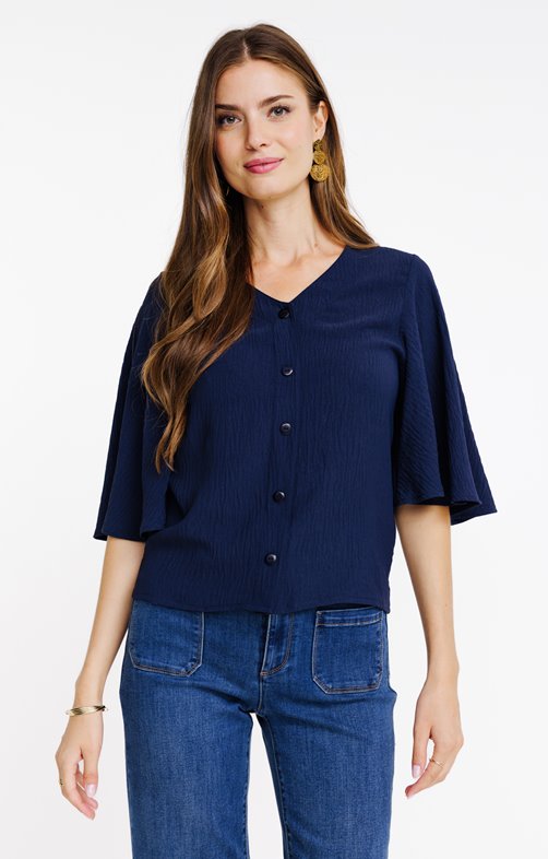 Tee-shirt uni avec col v