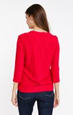 Tee-shirt uni 3/4 avec col mao