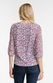 Tee-shirt 3/4 imprimé col mao