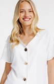 Tee-shirt uni boutons dorés