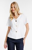 Tee-shirt uni boutons dorés