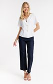 Tee-shirt uni boutons dorés