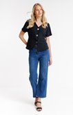 Tee-shirt uni boutons dorés