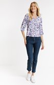 Tee-shirt 3/4 imprimé avec col v