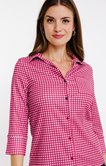 Tee-shirt 3/4 imprimé vichy col polo