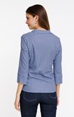Tee-shirt 3/4 imprimé vichy col polo