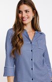 Tee-shirt 3/4 imprimé vichy col polo