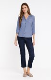 Tee-shirt 3/4 imprimé vichy col polo