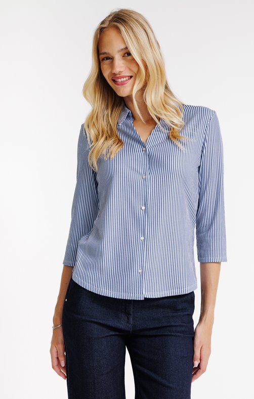 Tee-shirt imprimé 3/4 col chemise polo