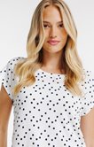 Tee-shirt à pois boutons au dos